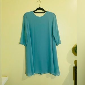 Teal Eva Mendes Flow Dress